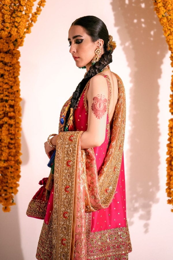 Shocking Pink Sharara Kameez Pakistani Wedding - Image 5