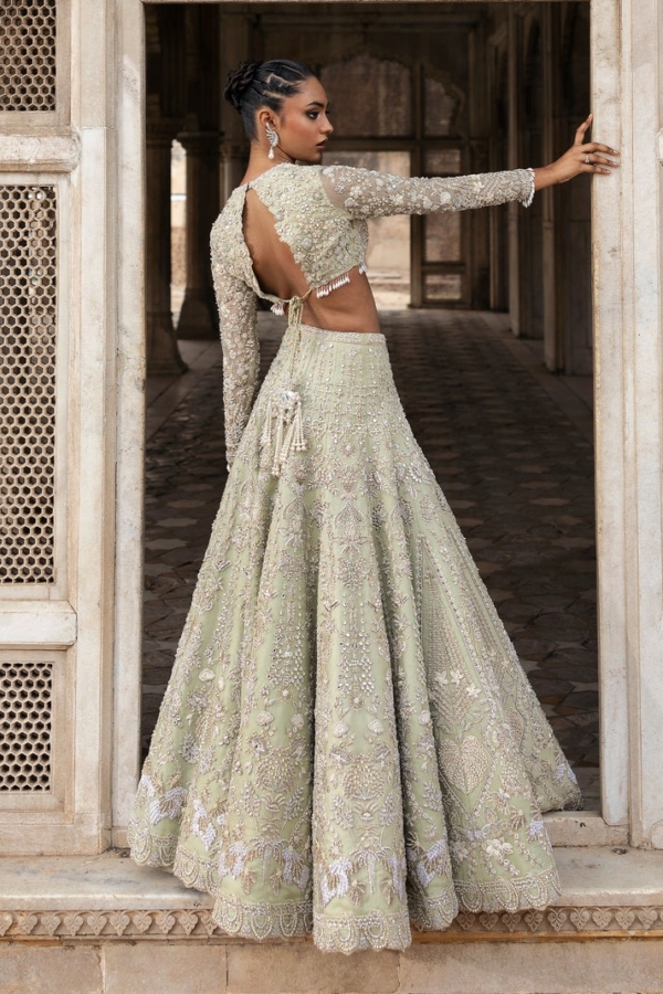 Stylish Pistachio Green Bridal Lehenga Choli - Image 2