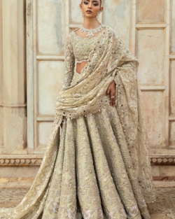 Stylish Pistachio Green Bridal Lehenga Choli