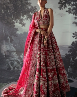 Traditional Bridal Dress Lehenga Choli in Fuchsia Pink