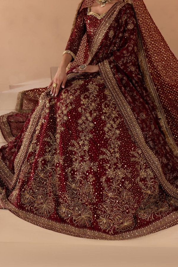 Traditional Bridal Red Anari Choli Lehenga