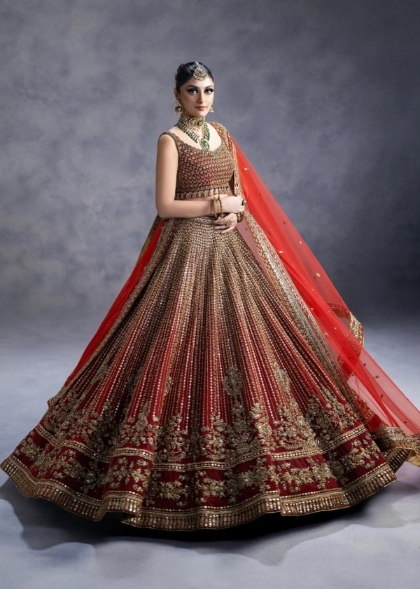 Traditional Red Lehenga Choli Bridal Dress