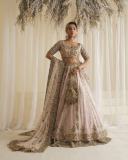 Bridal Powder Pink Lehenga Choli Outfit