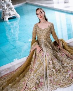 Pakistani Bridal Front Open Maxi Lehenga