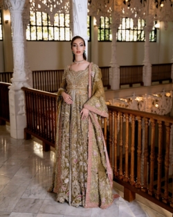 Pakistani Bridal Front Open Maxi Lehenga