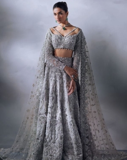 Grey Lehenga Choli Bridal Wedding Dress