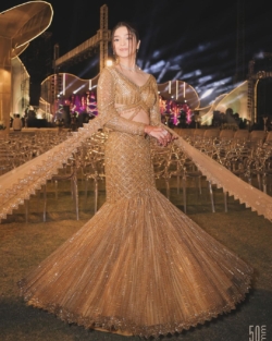 Indian Bridal Gold Champion Fish Lehenga