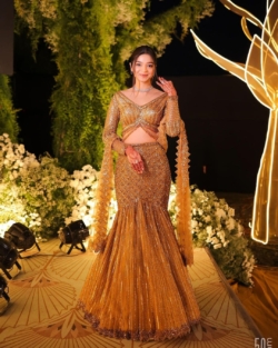 Indian Bridal Gold Champion Fish Lehenga