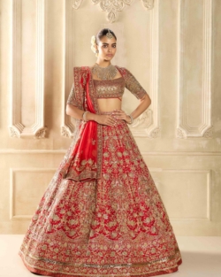 Indian Bridal Red Embroidered Lehenga Choli