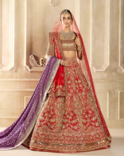 Indian Bridal Red Embroidered Lehenga Choli