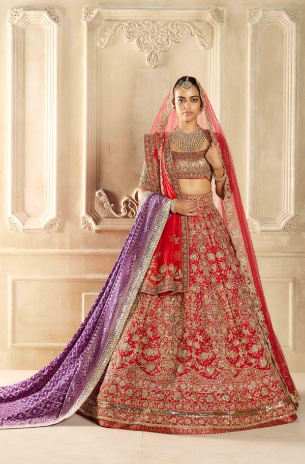 Indian Bridal Red Embroidered Lehenga Choli