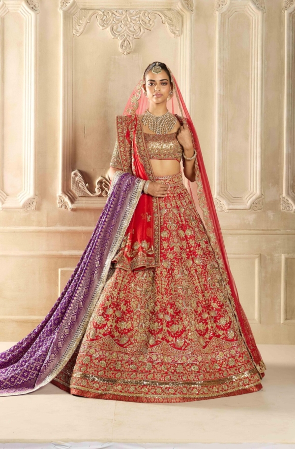 Indian Bridal Red Embroidered Lehenga Choli