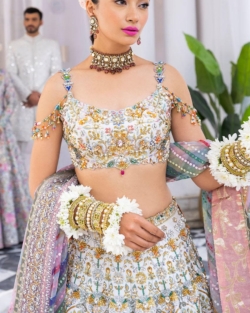 Indian Bridal White Multi Lehenga Choli