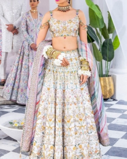 Indian Bridal White Multi Lehenga Choli