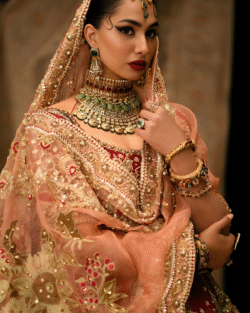 Bulori Ruby Red Pakistani Bridal Lehenga