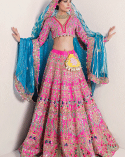 Crimson Pakistani Bridal Lehnga Choli Set