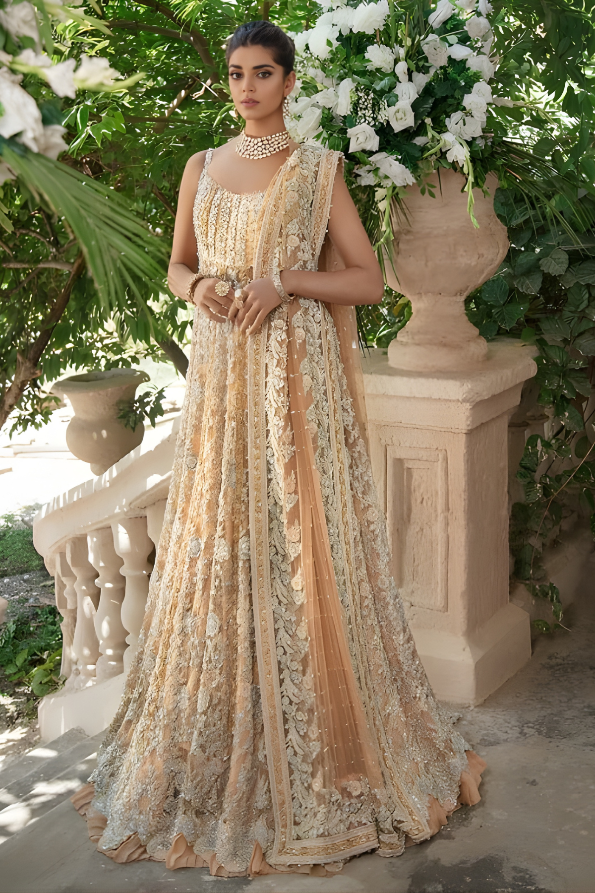 Hera Pakistani Bridal Lehnga Gown Set