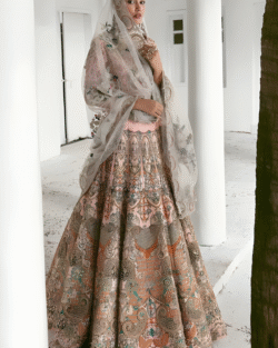 Light Pink Pakistani Bridal Lehnga Choli Set