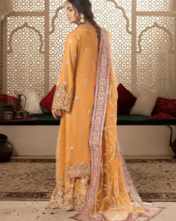 Pakistani Bridal Embroidered Net Suit with Hand Embellishments