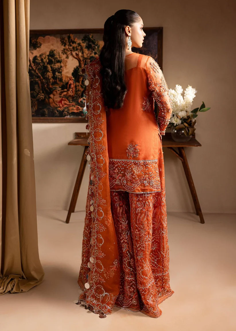 Pakistani Bridal Embroidered Shirt & Pants Set - Image 2