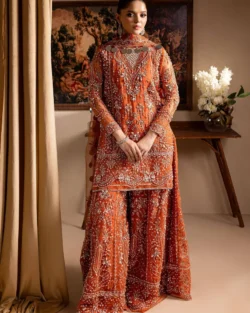 Pakistani Bridal Embroidered Shirt & Pants Set