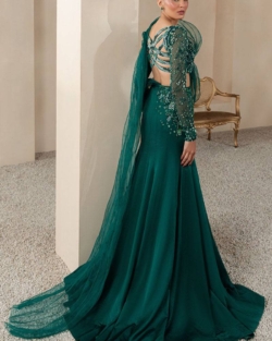 Pakistani Bridal Fish-Cut Lehenga with Contemporary Embellishments