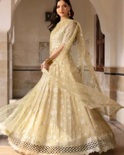 Pakistani Bridal Lehnga Choli  Beige Embroidered Rangrasiya