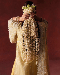 Pakistani Bridal Silk Shirt Lehnga  Yellow Embroidered Set