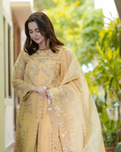 Pakistani Embroidered Organza Bridal Dress with Hand Embellishments